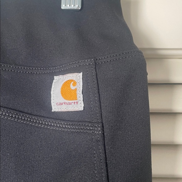 Carhartt women’s fitted Leggings Sz S black ankle length nylon/ spandex pockets - Picture 5 of 7
